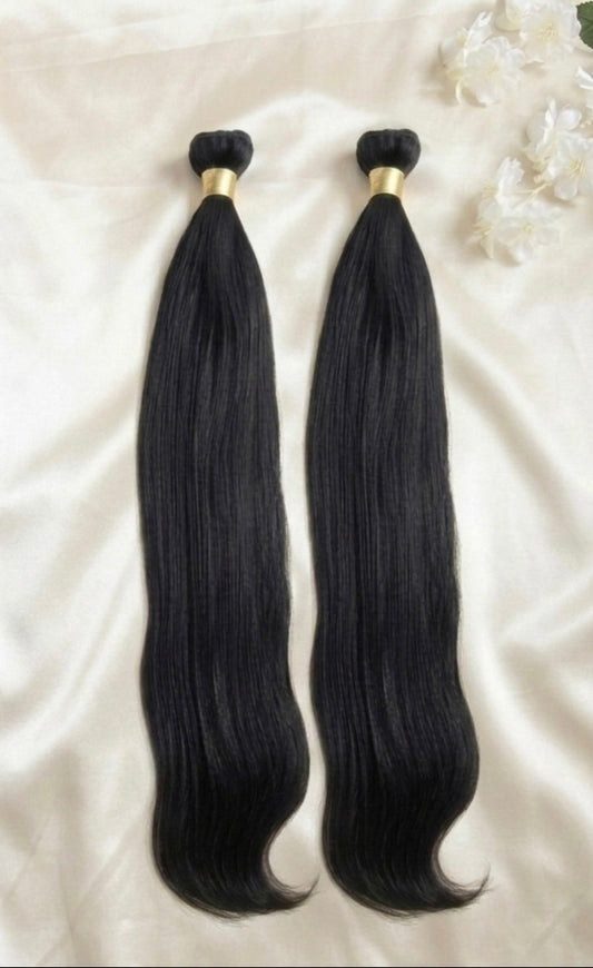 Raw Vietnamese Straight 2-Bundle Set – 100% Raw Human Hair with silky straight texture and full volume.